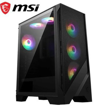 【MSI 微星】MAG Forge 120A AIRFLOW 玻璃透側機殼 (ATX/內建風扇前3上2後1/網孔面板/顯卡330mm/塔散160mm)