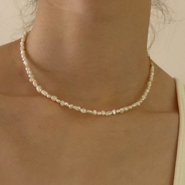 Luz 珍珠項鍊/全珍珠項鍊/小珍珠/淡水珍珠/細緻/鎖骨項鍊/頸鍊