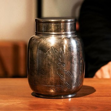 錫罐高純錫茶葉罐 春生茶倉 雙蓋密封儲茶罐 仿古手工純錫罐
