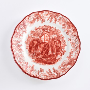 台灣 Vitamin M for Living 謎林奇遇 23公分 緋紅 餐盤 群象