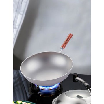 ODYBIRD純鈦鍋家用無涂層健康炒菜鍋燃氣灶專用無油煙圓底鈦炒鍋