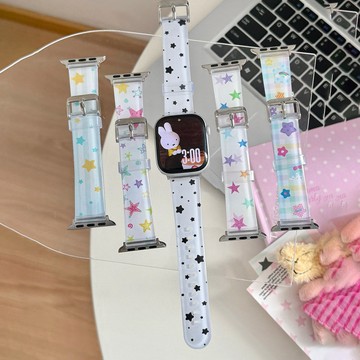 可愛印花硅膠錶帶 適用Apple watch11錶帶 iwatch錶帶 全系列通用錶帶 當季錶帶