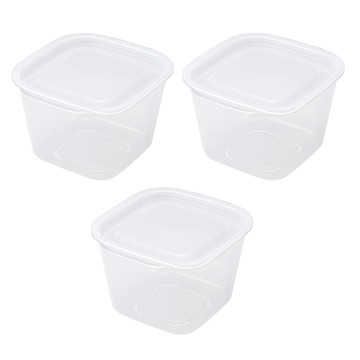 INOMATA 保鮮盒 1817 白色 900ml 冰箱收納保鮮 食品級材質 簡約設計  3個  1組