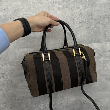 FENDI 芬迪 佩坎條紋 波士頓包 手提包