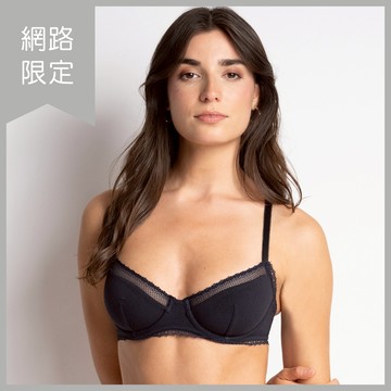 【Passionata】Charlotte_1/2莫代爾無襯內衣_C-D罩杯(T823_0007黑色)