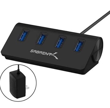 [3美國直購] 集線器 Sabrent Premium 4 Port Aluminum USB 3.0 Hub (30吋 Cable) iMac, MacBook, MacBook Pro HB-MC3B-PS-5V4A