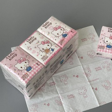 ✨元氣新品✨爆款爆款kitty印花手帕紙凱蒂餐巾紙學生便攜小包裝便攜面巾紙SPTH