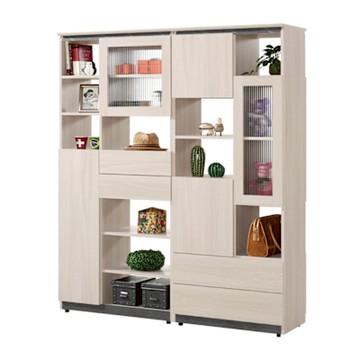 文創集 納莉5尺多功能雙面開合隔間櫃/玄關櫃組合-150x40x190cm免組