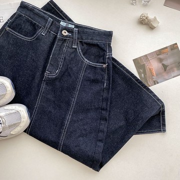 港風chic牛仔半身裙女新款秋冬季小個子氣質穿搭a字中長裙