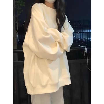 TGNS 純棉衛衣 大學t 薄衛衣 長袖上衣 oversize 大學t 潮流衣服 ins風 刷毛 素色 秋冬上衣