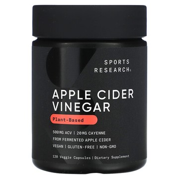Sports Research, 含辣椒的蘋果醋，520 毫克，120 粒素食膠囊