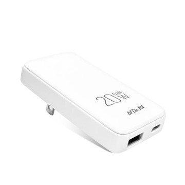 【聖岡科技Dr.AV】USB-202SF 超薄 20W氮化鎵PD+QC快充 充電器(90度摺插頭