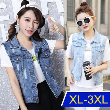 【韓國K.W.】牛仔名模氣場丹寧百搭背心(新品/小香風/丹寧/背心/雜誌款)