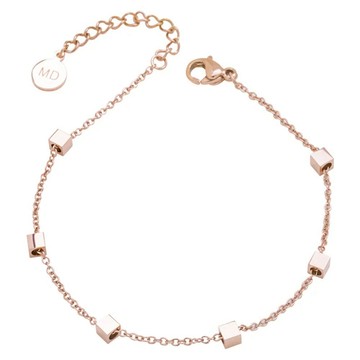 RADIANT STAR 璀璨之星 鈦鋼MARIGOLD甜蜜方塊糖質感簡約小方塊手鍊 KMD034  不適用  玫瑰金