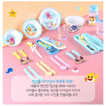 （現貨）韓國 鯊魚寶寶｜兒童餐具/韓國製/筷子 湯匙 叉子 不鏽鋼學習筷/ babyshark