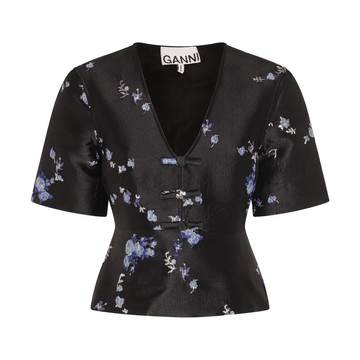 Ganni - Black And Blue Top