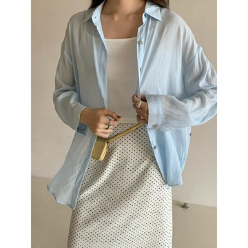 【巴黎精品】現貨+預購 襯衫長袖上衣-貝殼扣寬鬆防曬純色女裝3色a1fx55