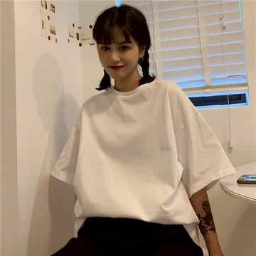 ins超火短袖t恤女春夏季新款磨毛寬松打底衫韓版潮學生寬松上衣服