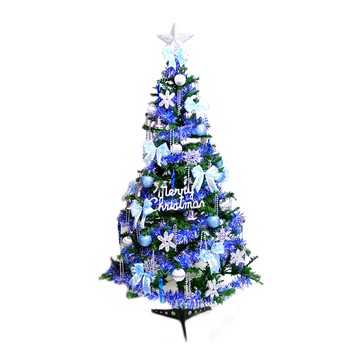 耶誕幸福一般型裝飾聖誕樹 藍銀色系配件組不含燈  綠色  180cm
