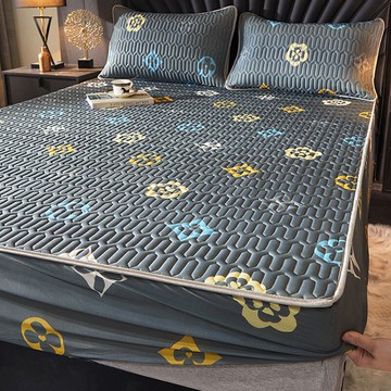 乳膠涼席三件套1.8m床笠款夏季防滑透氣床罩冰絲席單人宿舍可水洗