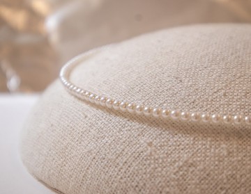 925 SILVER高級天然3-3.5mm baby 淡水珍珠-細緻頸圈項鍊