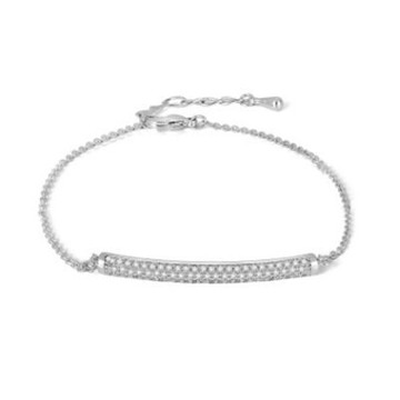 純銀手鍊 鍍白金鑲鑽手環-時尚奢華璀燦耀眼生日情人節禮物女飾品73cv53【獨家進口】【米蘭精品】