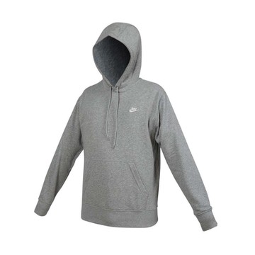NIKE 男連帽長袖T恤-毛圈 休閒 上衣 FN3867-063 灰白