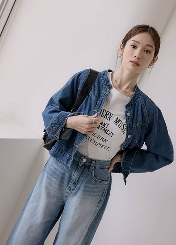 小立領牛仔外套