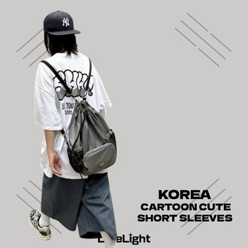 ☆LimeLight☆ 韓國 塗鴉字體 泡泡字體 短T 短袖 K-031