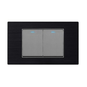 【易智快充】雙開LED冷光開關面板-金屬黑