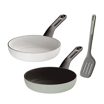 【BergHOFF貝高福】Glints陶瓷塗層不沾單柄平底鍋20cm+鍋鏟(BHGL-F20+Y-BHBL-ST)