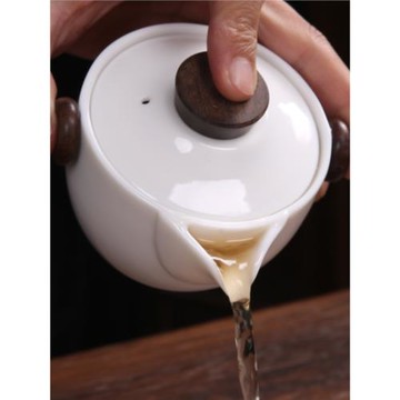 唐垚德化白瓷茶壺防燙手抓壺陶瓷小號泡茶壺羊脂玉手工家用單壺