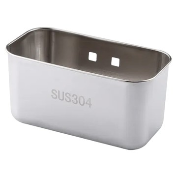 304不鏽鋼多功能長方瀝水籃 水槽瀝水架 過濾食物殘渣 清洗果蔬 收納廚房小用品  19 x 9 x 10cm  1個