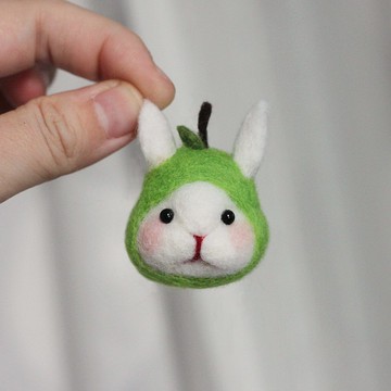 兔寶戴柚帽羊毛氈別針材料包(附影片教學)