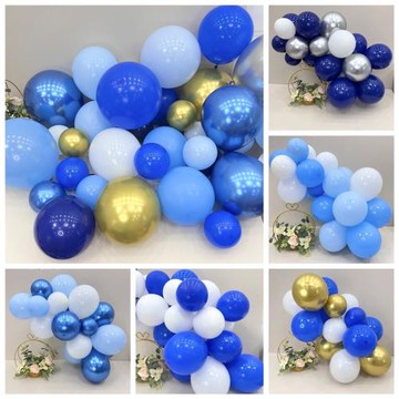 畢業裝飾5/10/12/18寸藍色氣球 馬卡龍藍淺藍深藍夜藍墨藍 金屬藍