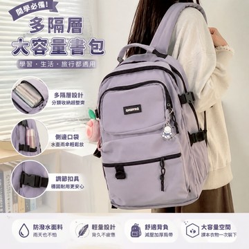 日系復古工裝多隔層大容量後背包 防潑水耐磨輕減壓雙肩包 日常通勤出遊百搭大容量書包 後背包 雙肩包 書包 通勤包 休閒包
