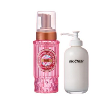 【ARWIN/BIOCHEM 雅聞倍優】玫瑰淨嫩緊緻(玫瑰氨基酸淨白洗卸二用慕絲B12升級版250ml+六胜肽保濕精華乳120ml)
