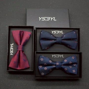 正裝英倫商務領結男韓版新郎伴郎兄弟團婚禮蝴蝶結雙層滌絲禮盒裝