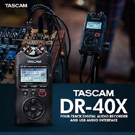 Tascam DR-40X Four-Track Digital Audio Recorder and USB Audio Interface w Accessory Bundle