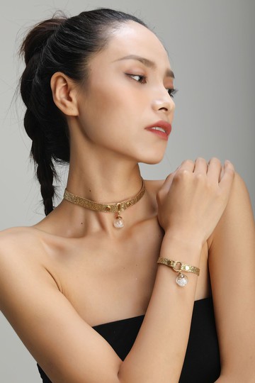 Starry Sky 許願球金色 Choker –細款