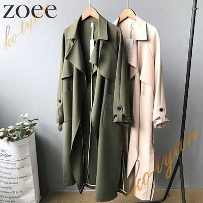 スプリングコート レディース アウター 春 コート ロング丈 ベルト チェスターコート トレンチコート カーキ 通販 Lineポイント最大get Lineショッピング