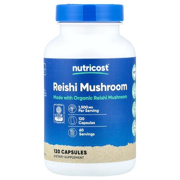 Nutricost, 靈芝，1500 毫克，120 粒膠囊（每粒膠囊 750 毫克）