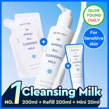 Dewytree Hi Amino All Cleansing Milk 200ml Set (+Refill 200ml+20ml)