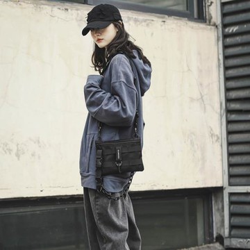 ins潮小包男生機能風工裝挎包斜跨單肩包潮牌嘻哈手機包女斜挎包