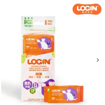 聯萌✨【免運🔥】澳洲LOGIN 洛格3合一除臭抑菌護理濕紙巾 隨身包 貓用 狗用 無酒精溫和不刺激 隨手包 單包