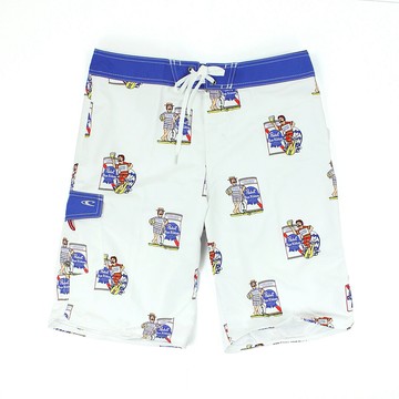 美國百分百【全新真品】Oneill 海灘褲 泳褲 沙灘褲 衝浪褲 啤酒 聯名款 白 卡通 男 30 31 33腰 E009