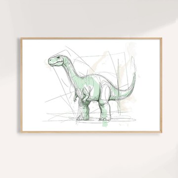 鉛筆森林的雷龍 Forest Sketch Dino / 童話系列恐龍插畫