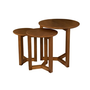 丹麥北歐風 白橡木 全實木 賓士 小茶几 邊几 Benz Coffee Table 三件套組 TTB012