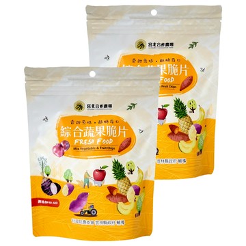 宮北合作農場 綜合蔬果脆片 香甜原味酥脆可口  90g  2包