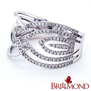 【BRILLMOND】50分天然鑽石 18K白金 光采飛揚鑽戒(D-F/VS2-SI2)